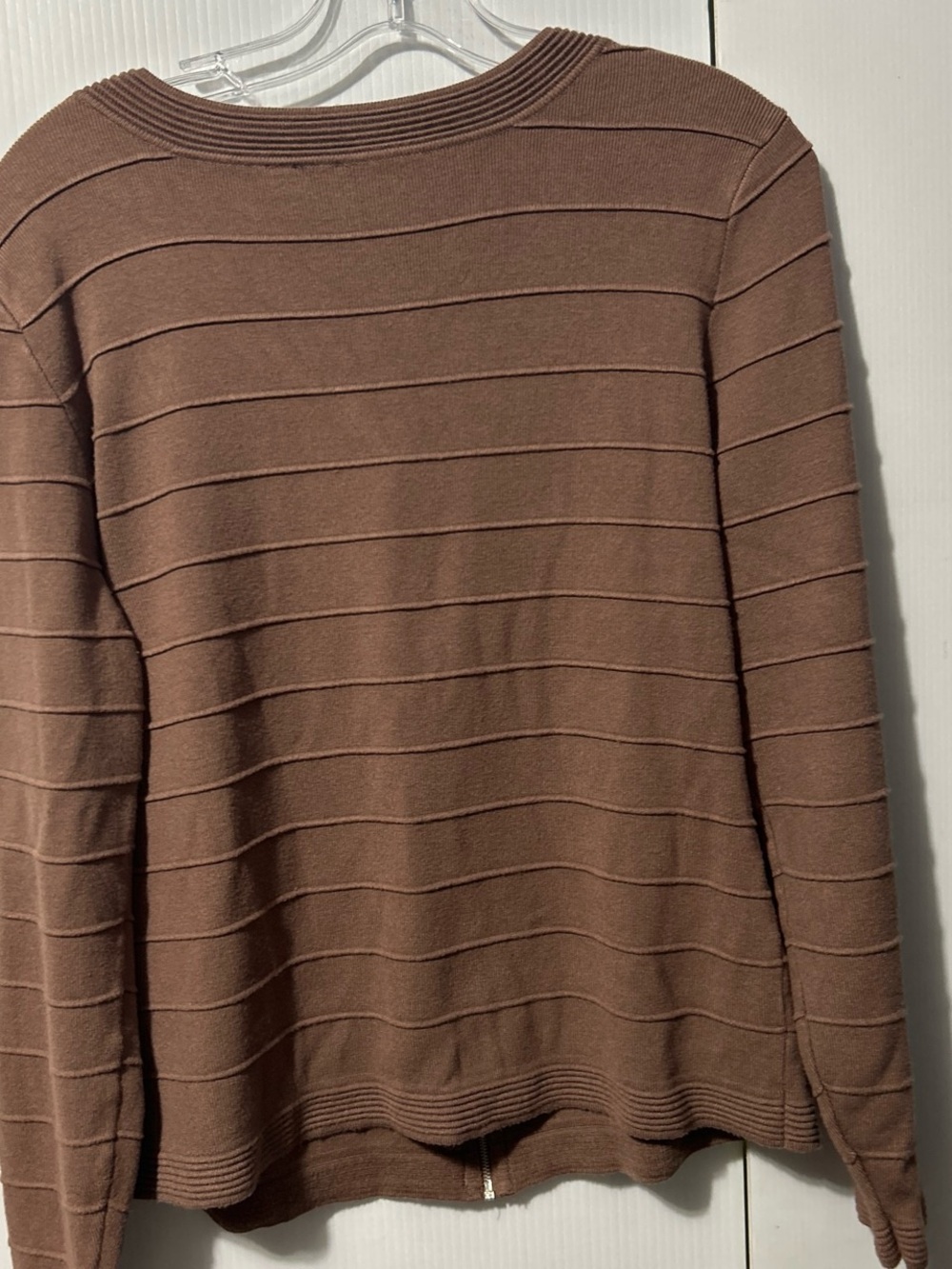 Venini Brown Zip-Front Ribbed Cardigan - Picture 2 of 6